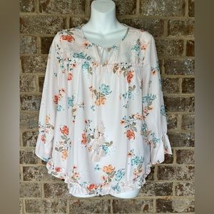 ZAC & RACHEL Peasant Boho Blouse Top Size Medium New With Tags